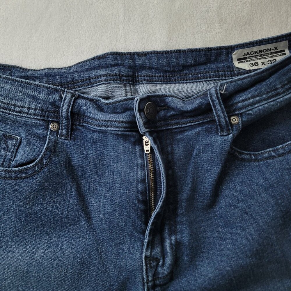 Buffalo David Bitton Jackson-X Straight Stretch Men's Blue Denim Jeans Sz 36X32 - Picture 5 of 12